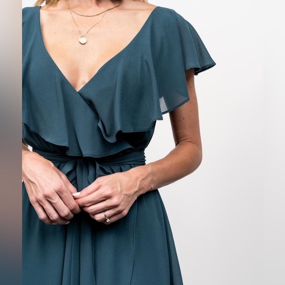 (Dusty Topaz blue)Katya Ruffle Maxi Dress (Baltic born) - Picture 6 of 13